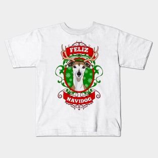 Feliz Navidog Christmas Puppy Reindeer Antlers Kids T-Shirt